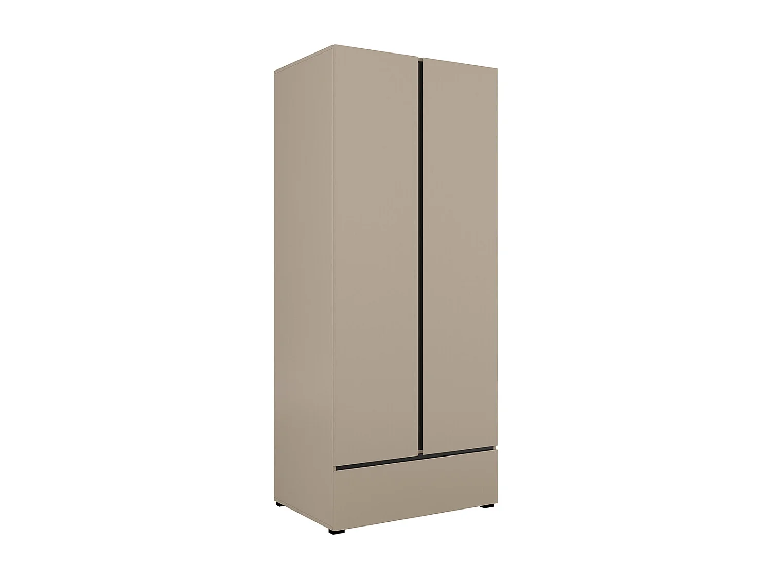 Schrank 2 Türen 1 Schublade Lilia Taupe