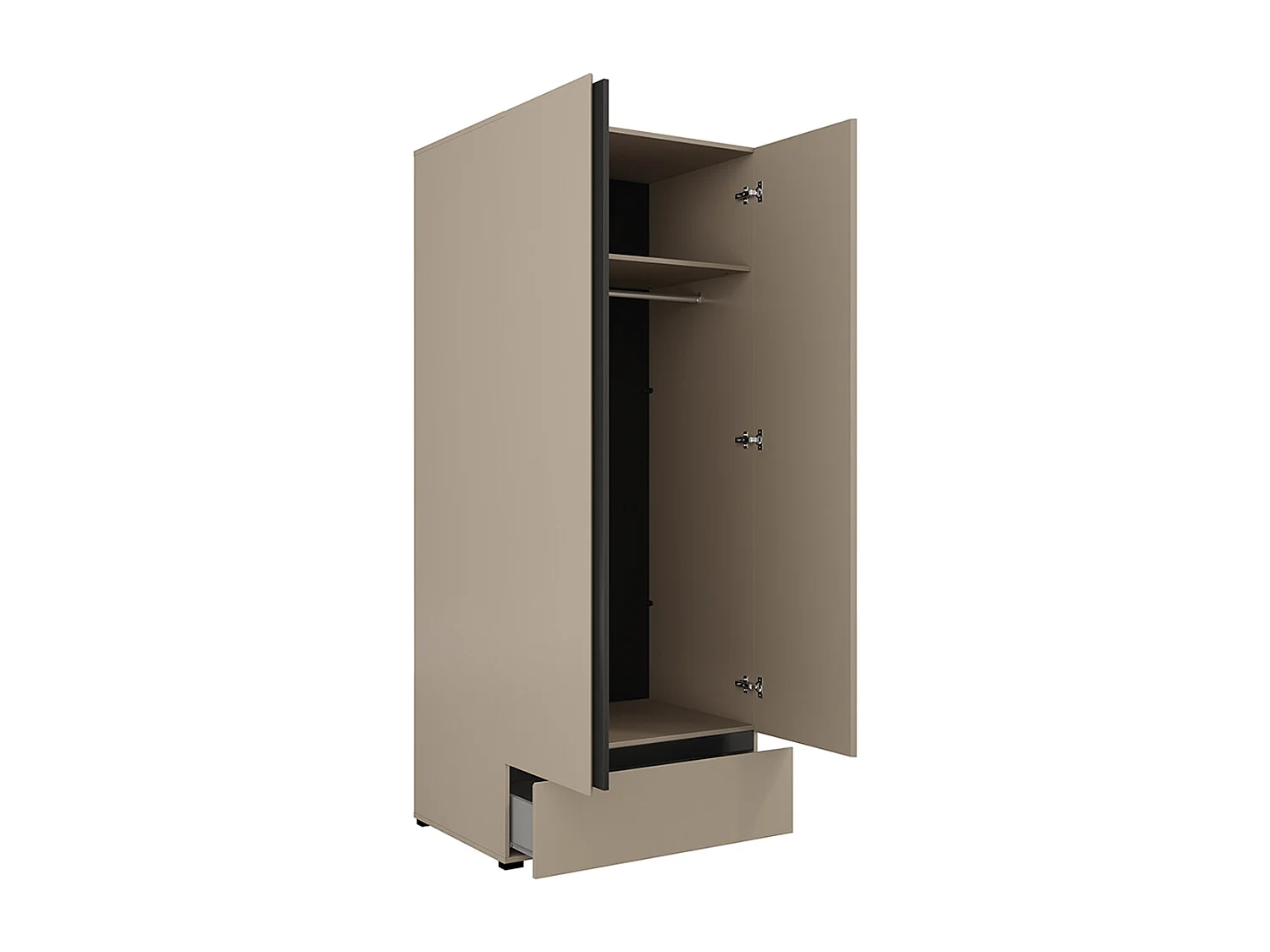 Schrank 2 Türen 1 Schublade Lilia Taupe