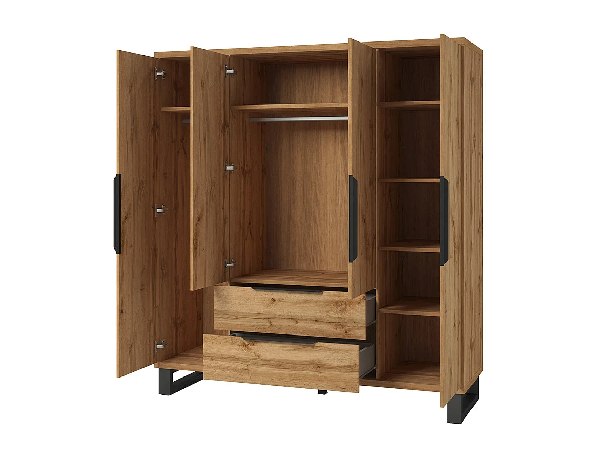 Armadio 4 ante 2 cassetti Eden marrone 210,3cm