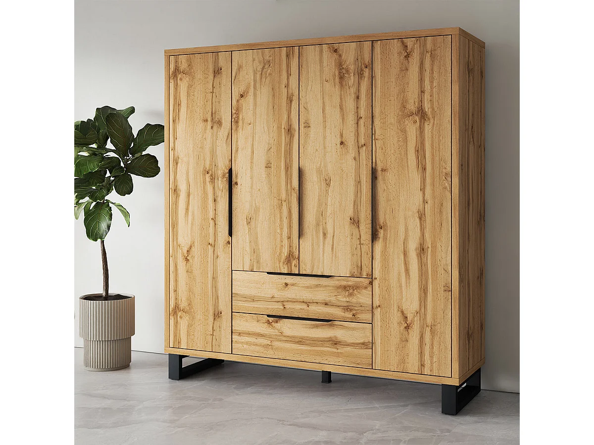 Armadio 4 ante 2 cassetti Eden marrone 210,3cm