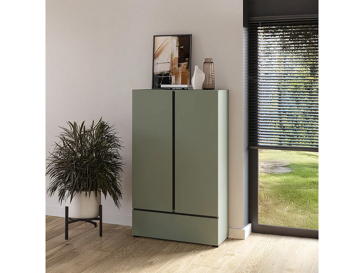 Petite armoire 2 portes 1 tiroir Lilia Vert