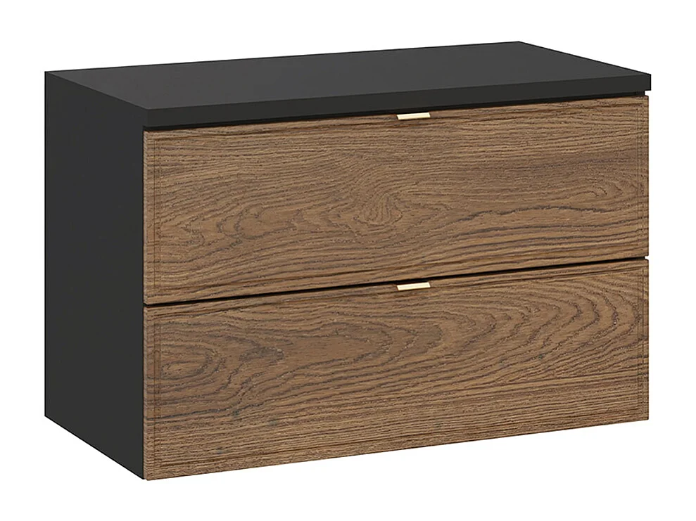 Mobile bagno senza lavabo Elena marrone e nero 80cm