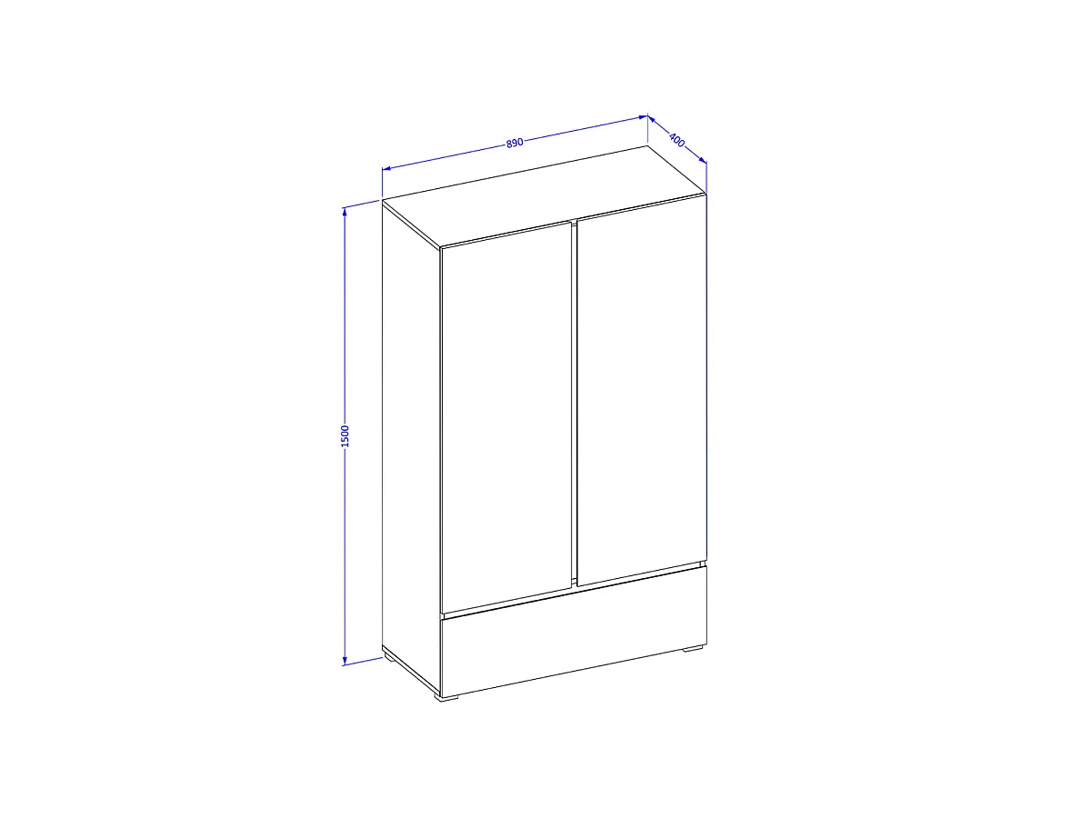 Petite armoire 2 portes 1 tiroir Lilia Bois