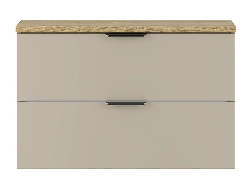 Meuble sous-vasque 80cm plan de toilette Astrid Cachemire et bois