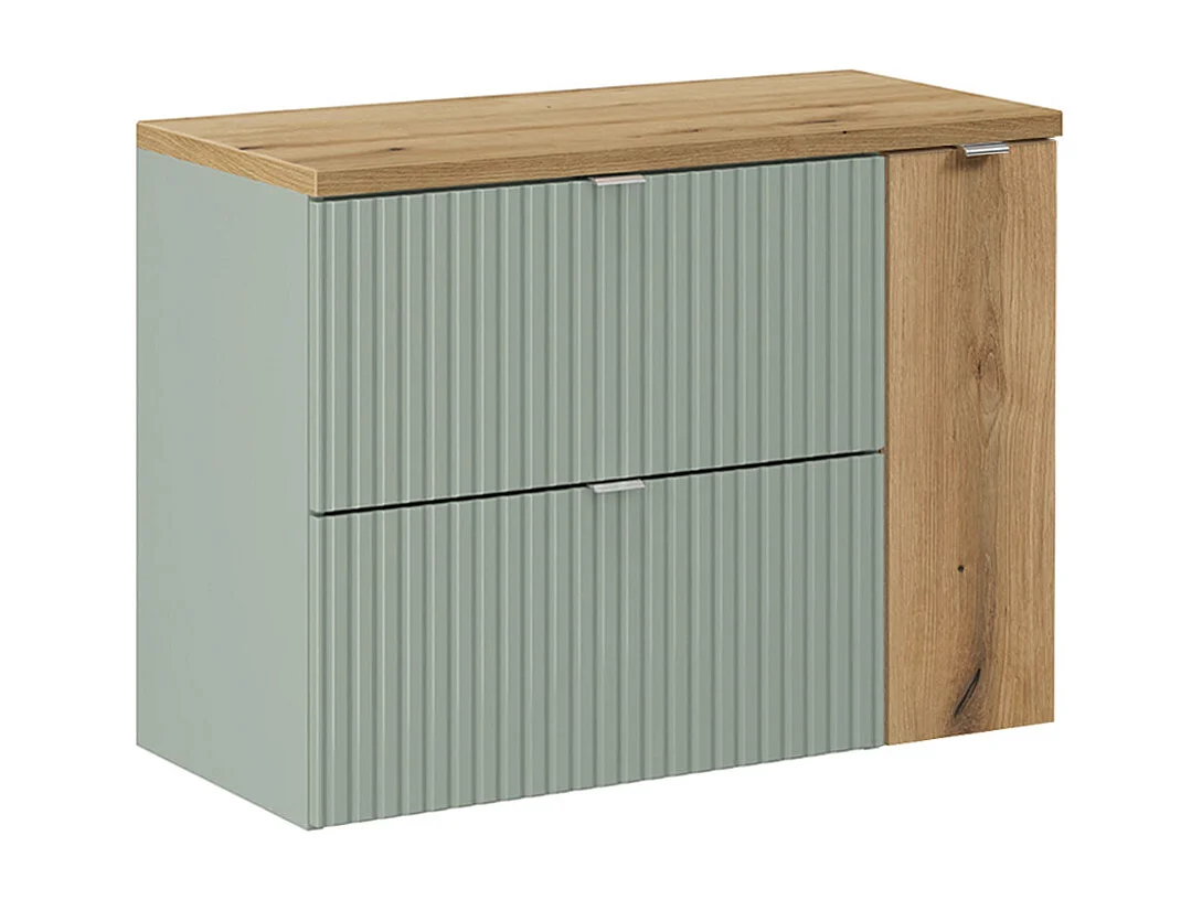 Meuble sous-vasque 80cm Jade Vert et Bois