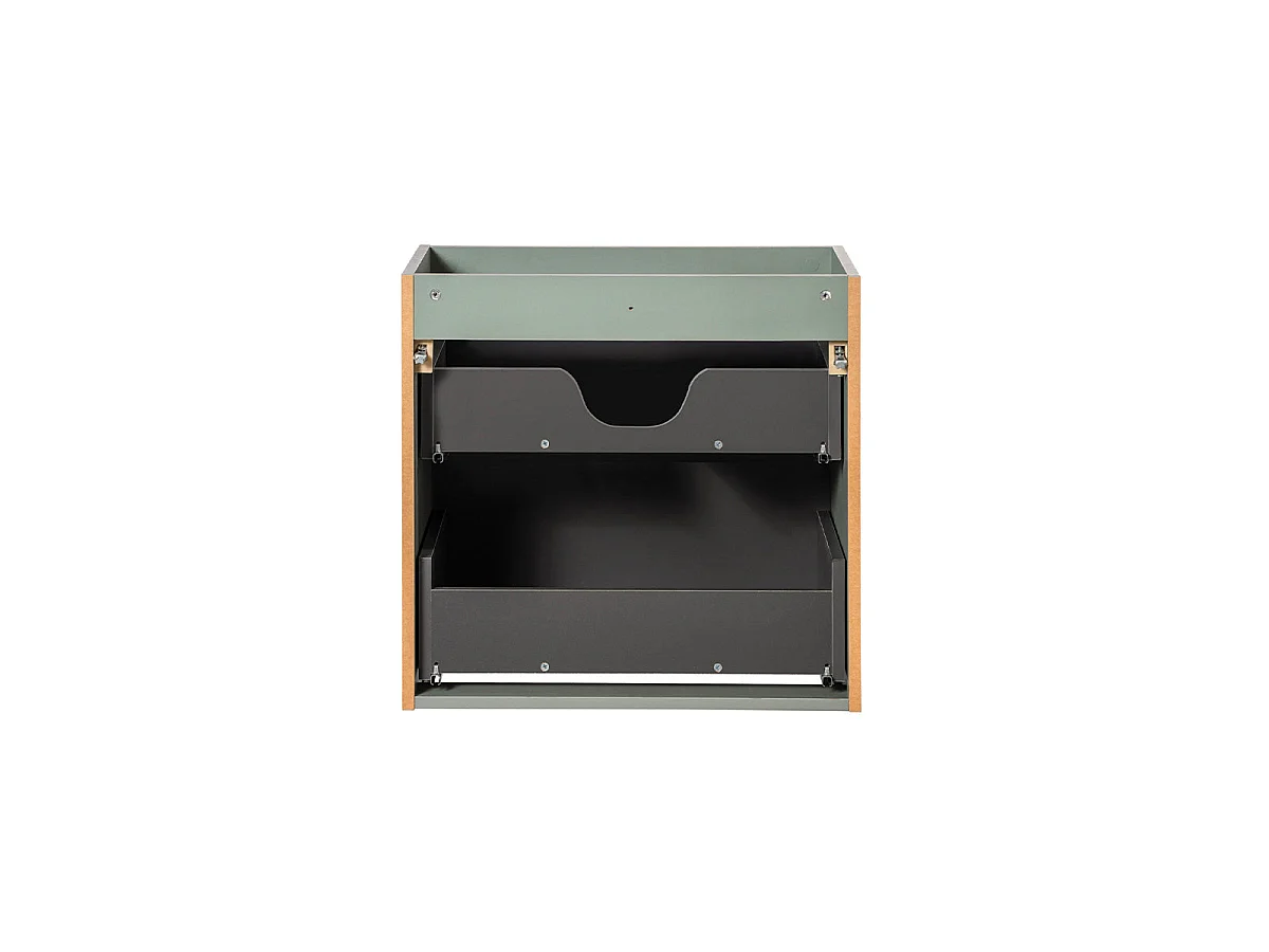 Waschtischunterschrank 80cm Jade Grün und Holz