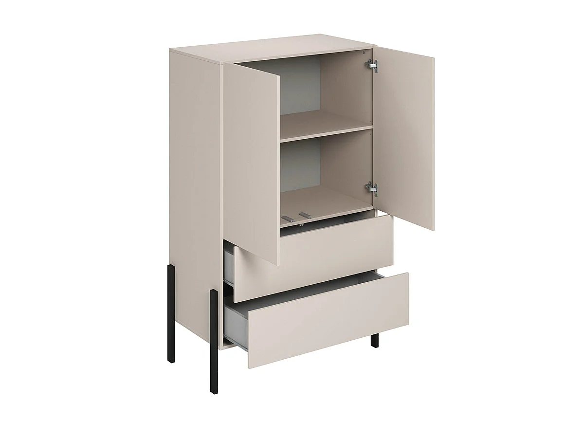Armoire 2 portes 2 tiroirs Bérénice Cachemire