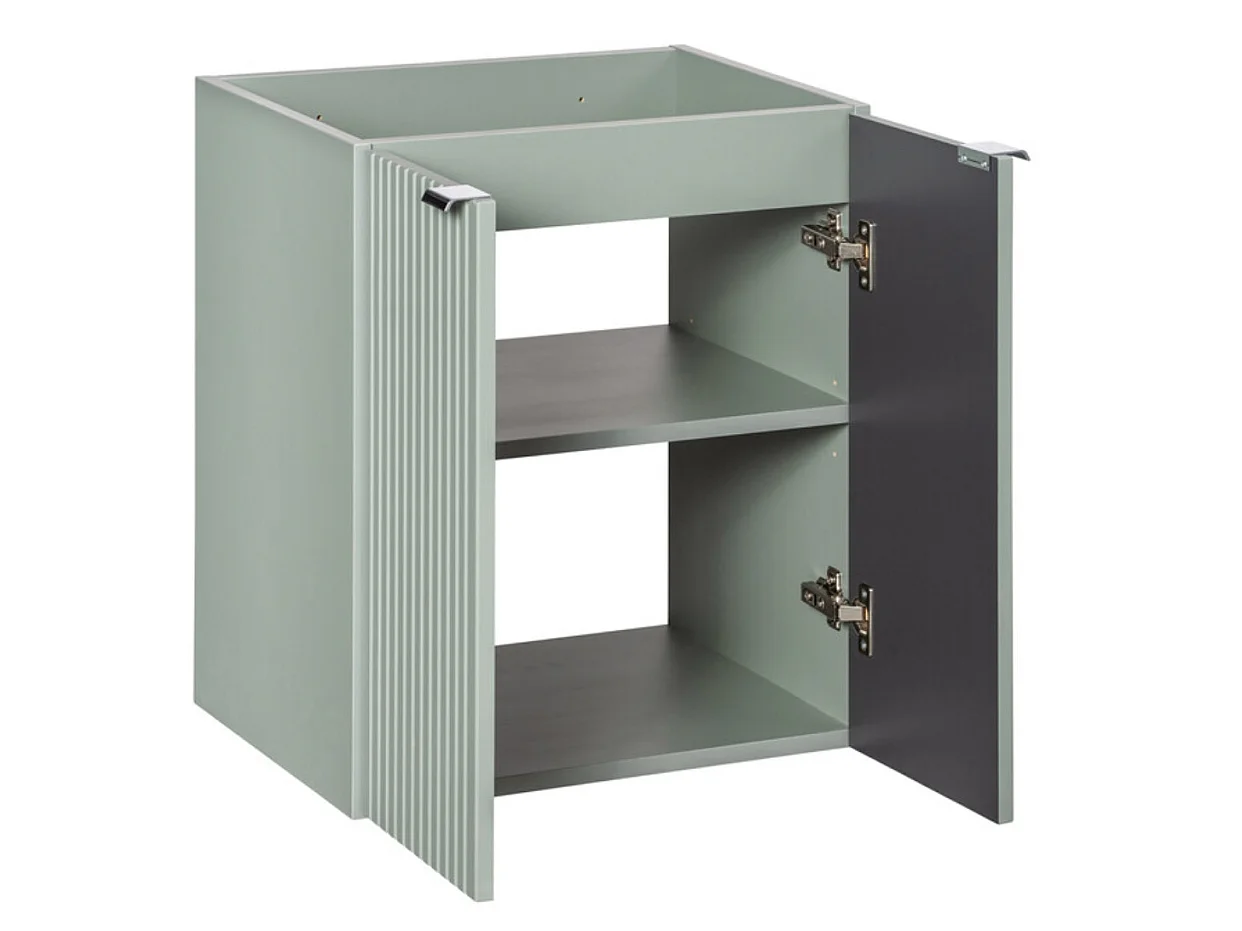 Meuble de salle de bain suspendu 2 portes avec plan de travail NOVA 80cm-Vert