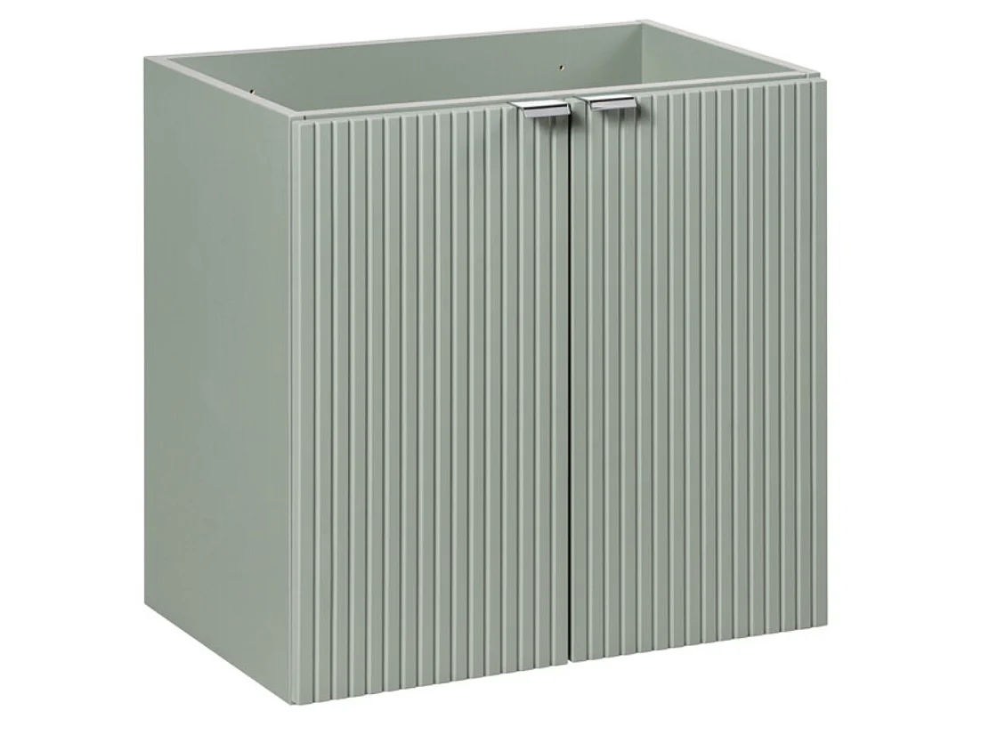 Meuble de salle de bain suspendu 2 portes avec plan de travail NOVA 80cm-Vert