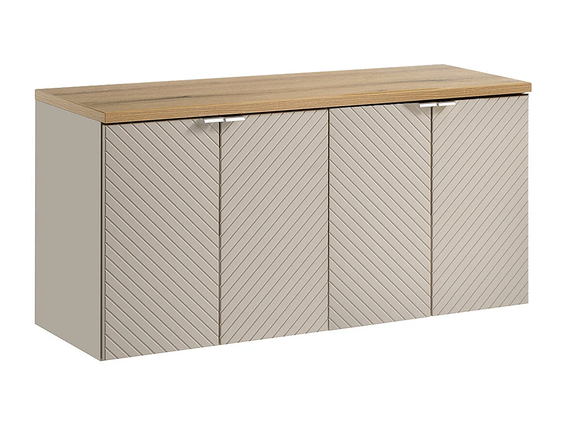 Tvättställsskåp 120cm 4 dörrar Tvättställsskåp Manoa Cashmere och trä
