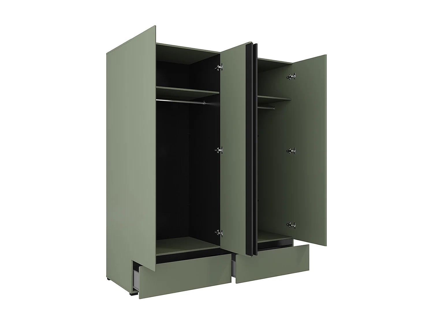 Schrank 4 Türen 2 Schubladen Lilia Grün