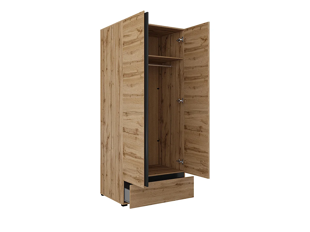 Armoire 2 portes 1 tiroir Lilia Bois