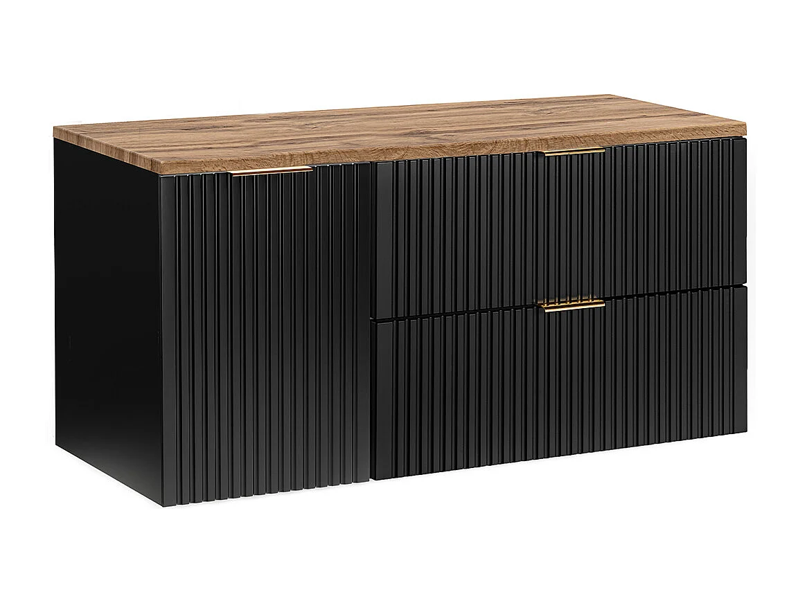Mobile bagno senza lavabo Adriel nero e marrone 120cm