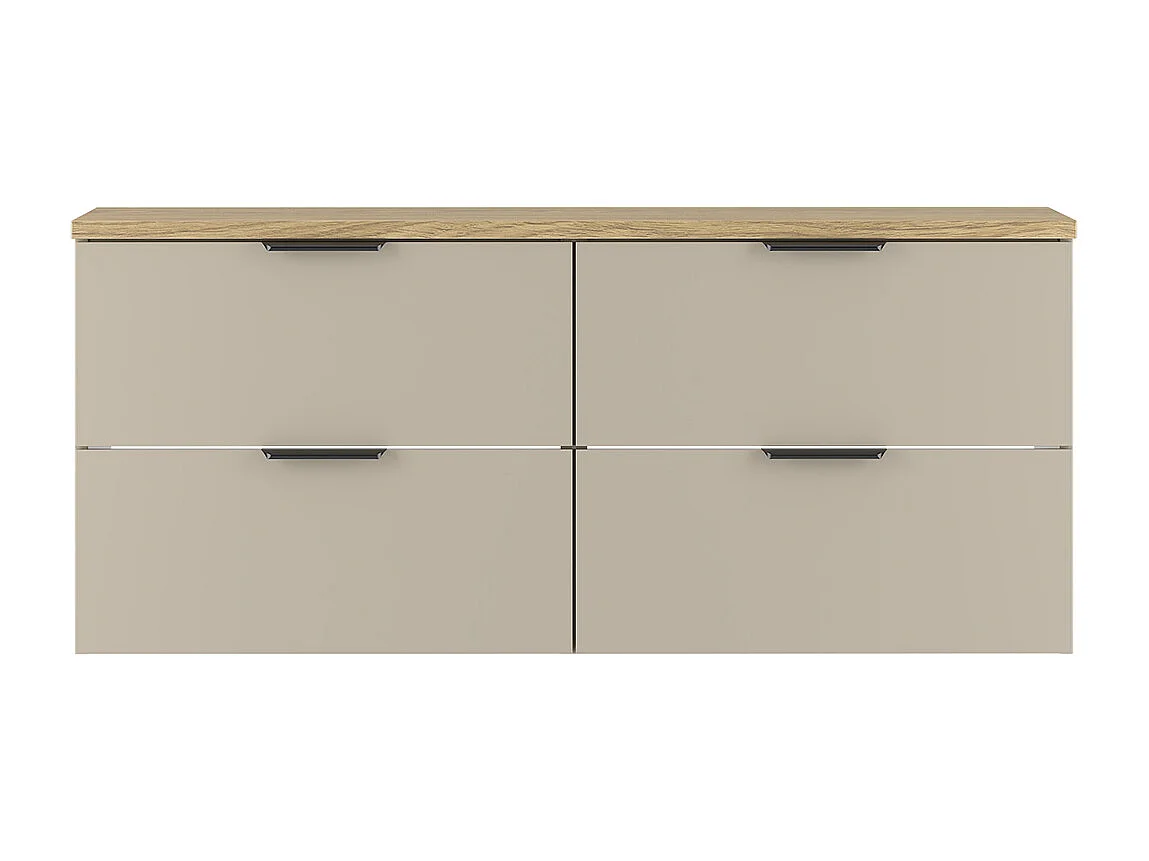 Meuble sous-vasque 120cm plan de toilette Astrid Cachemire et bois