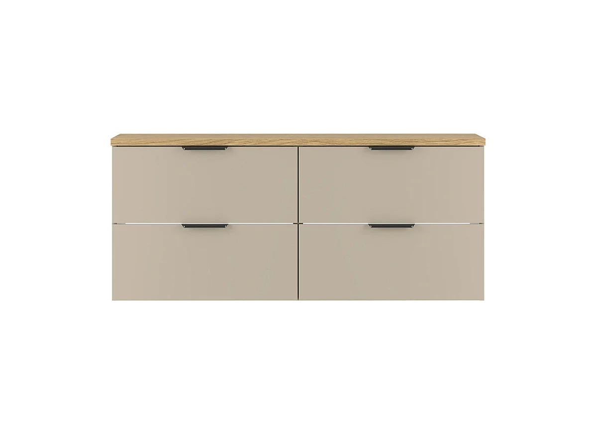 Waschtischunterschrank 120cm Waschtisch Astrid Kaschmir und Holz