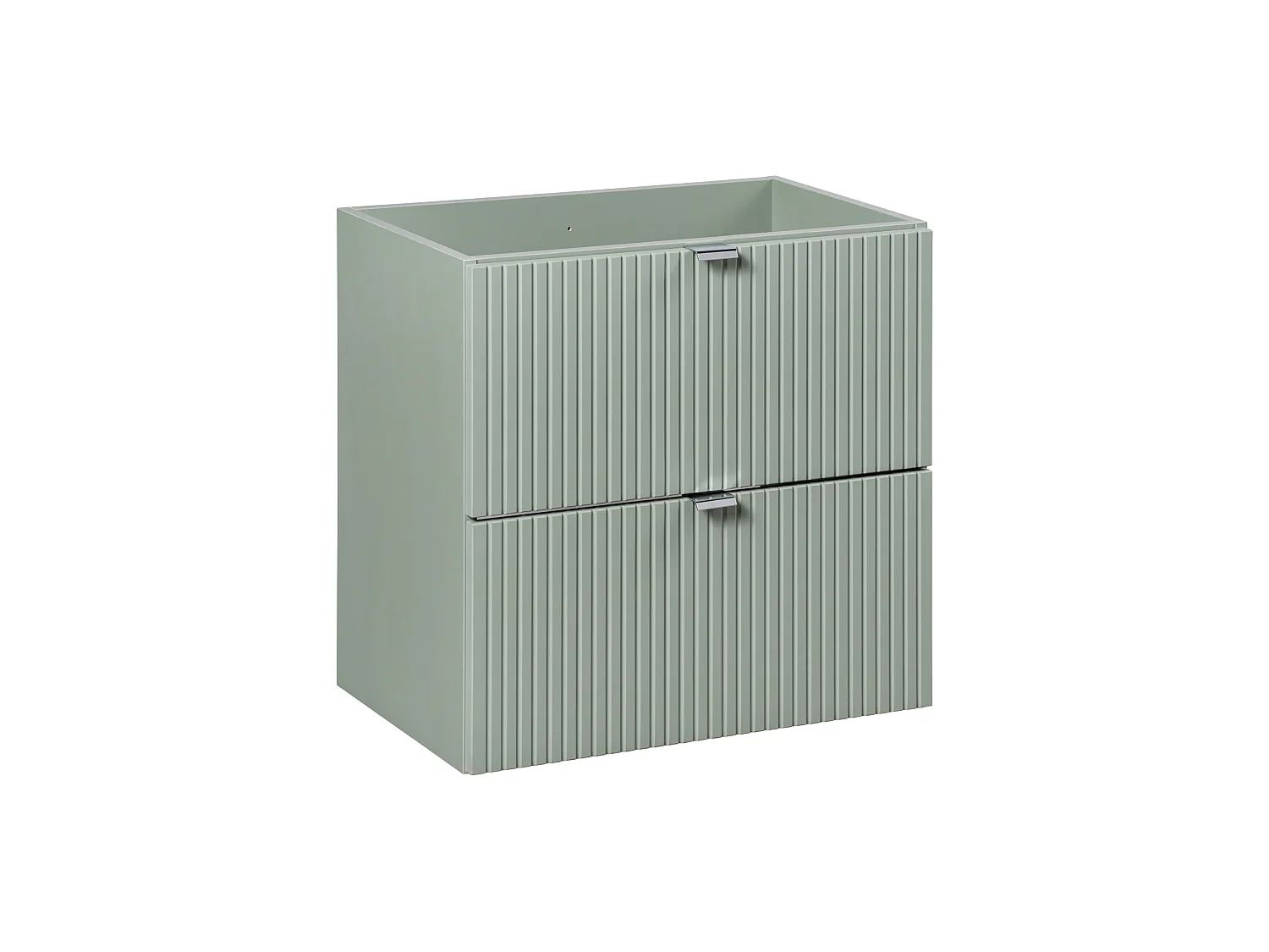 Set di mobili Line Reed Green 80 cm con piano per lavabo, mobile sottolavabo e mobile sotto piano