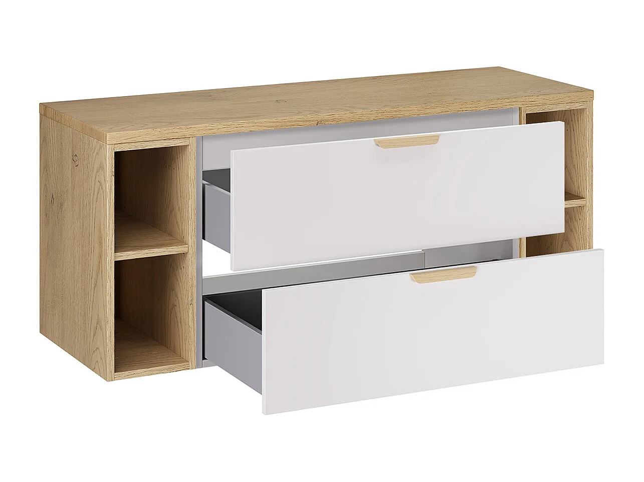 Meuble sous-vasque 120cm 4 niches plan de toilette Oria Blanc mat