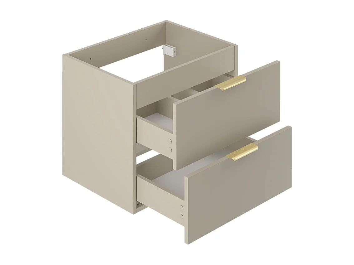 Meuble sous-vasque 80cm 2 niches plan de toilette Astrid Cachemire et bois