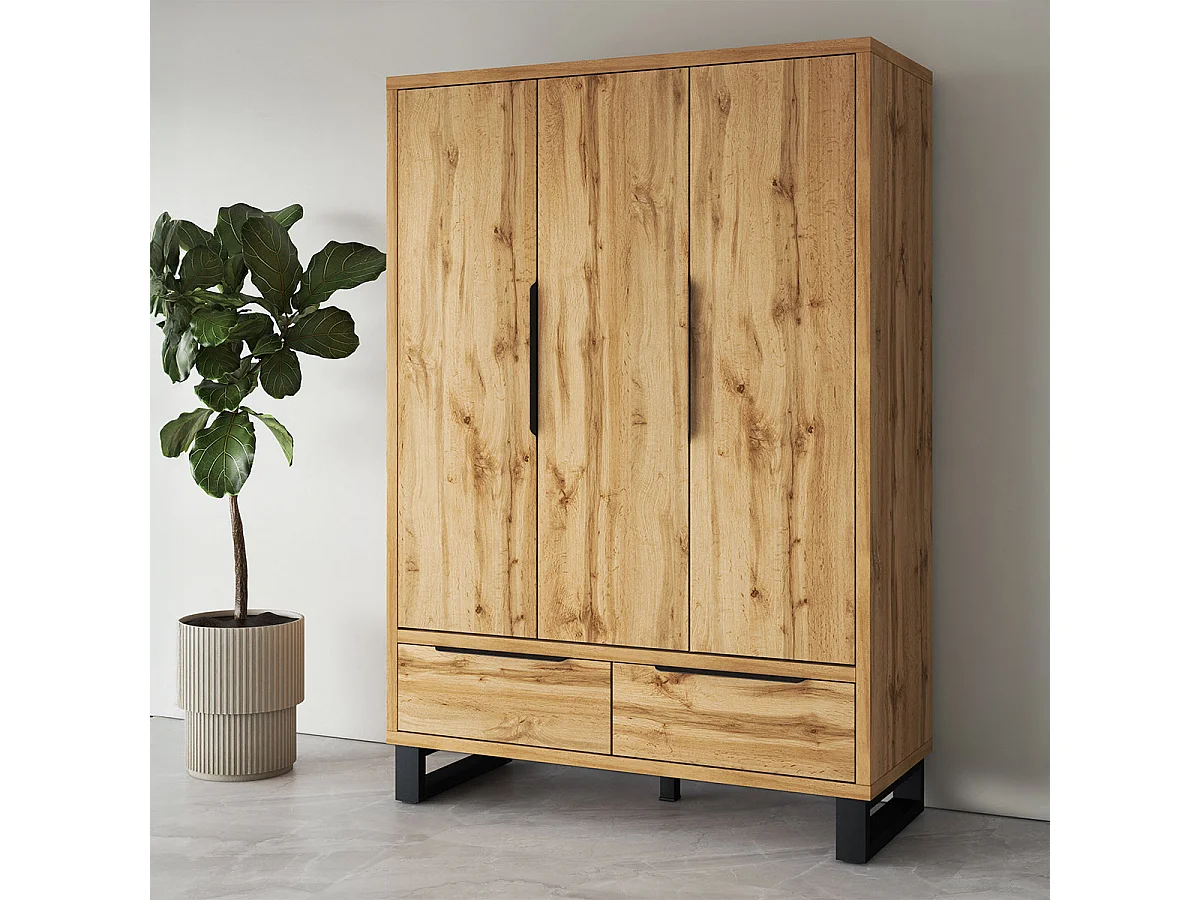 Armadio 3 ante 2 cassetti Eden marrone 210,3cm