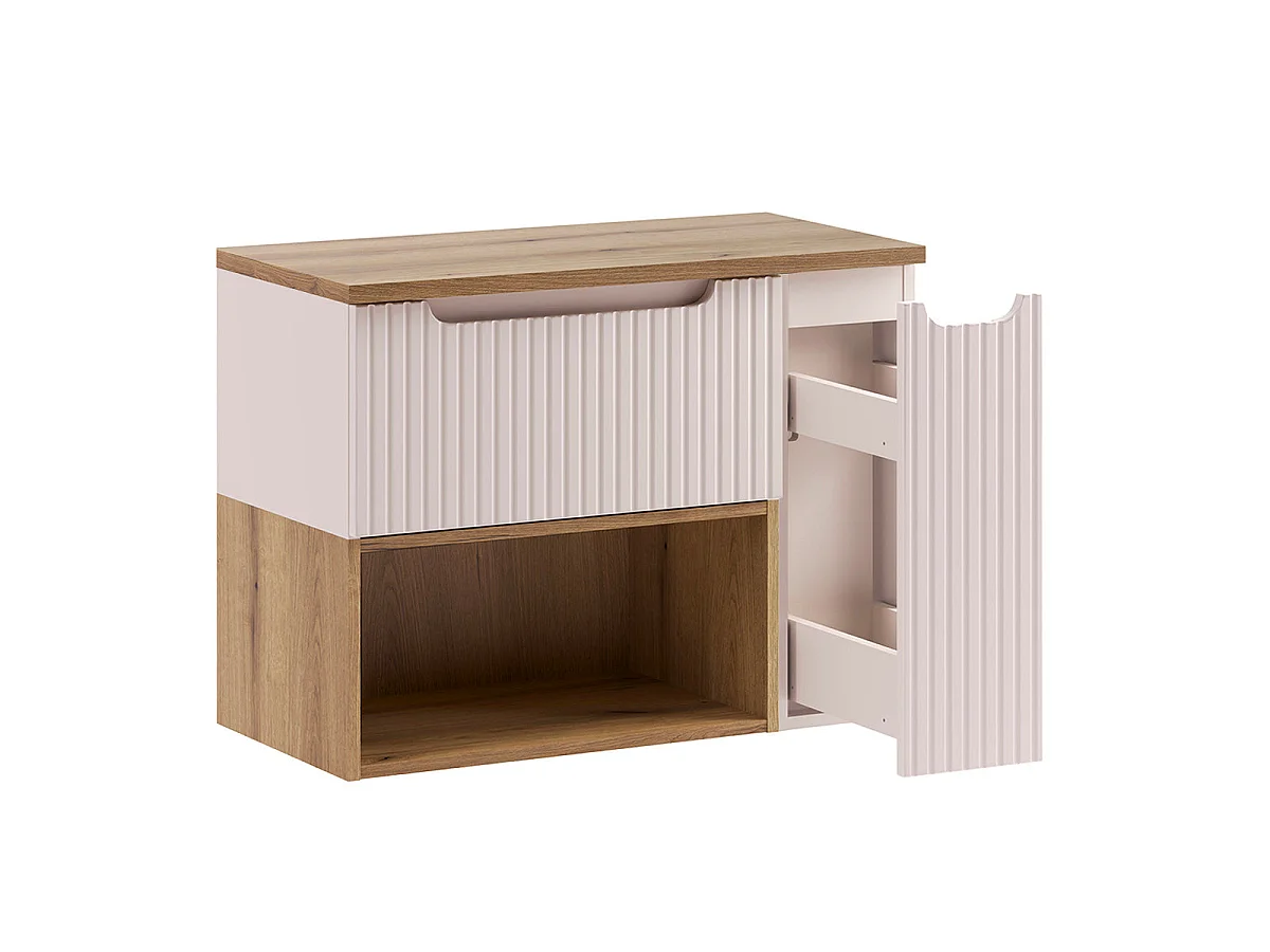 80cm Riva Cashmere and Wood undermount vanity unit with niche