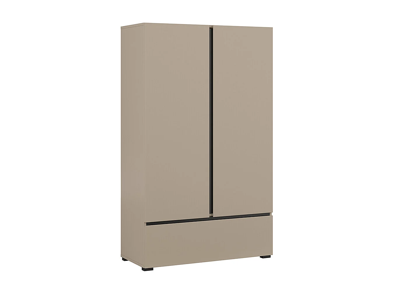 Kleiner Schrank 2 Türen 1 Schublade Lilia Taupe