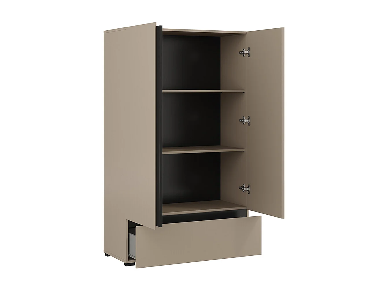 Kleiner Schrank 2 Türen 1 Schublade Lilia Taupe