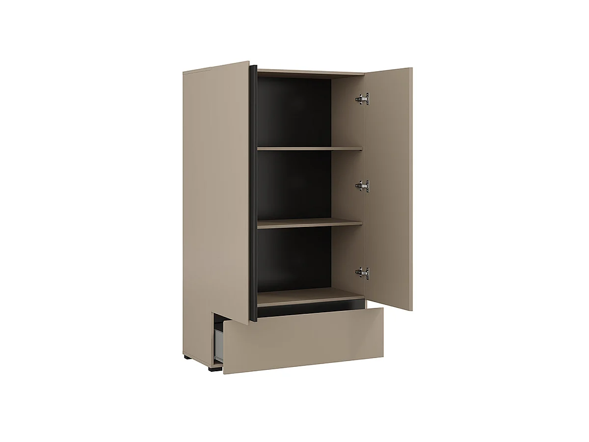 Small wardrobe 2 doors 1 drawer Lilia Taupe