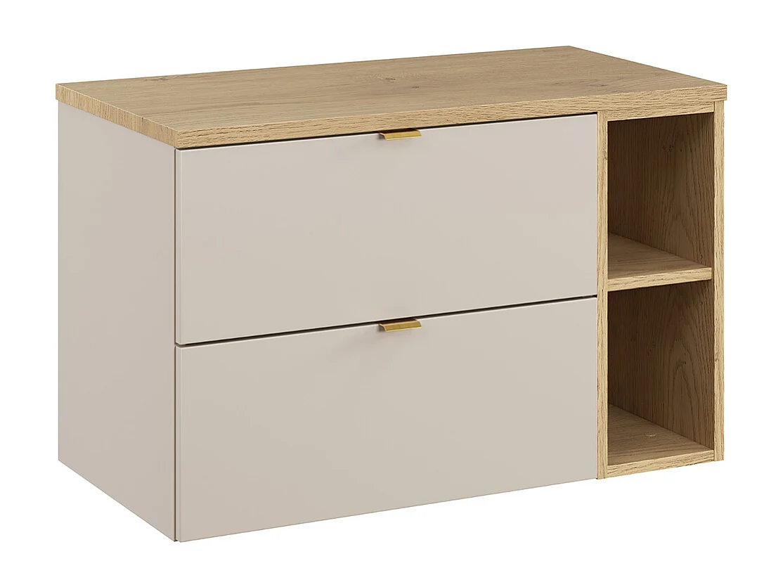 Azel kasjmier en hout 80cm 2 nissen badmeubel