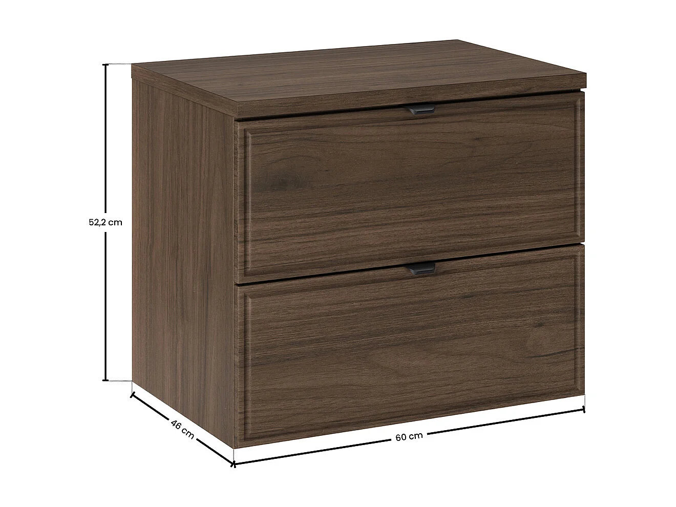 Meuble sous-vasque 60cm plan de toilette Elias Bois foncé