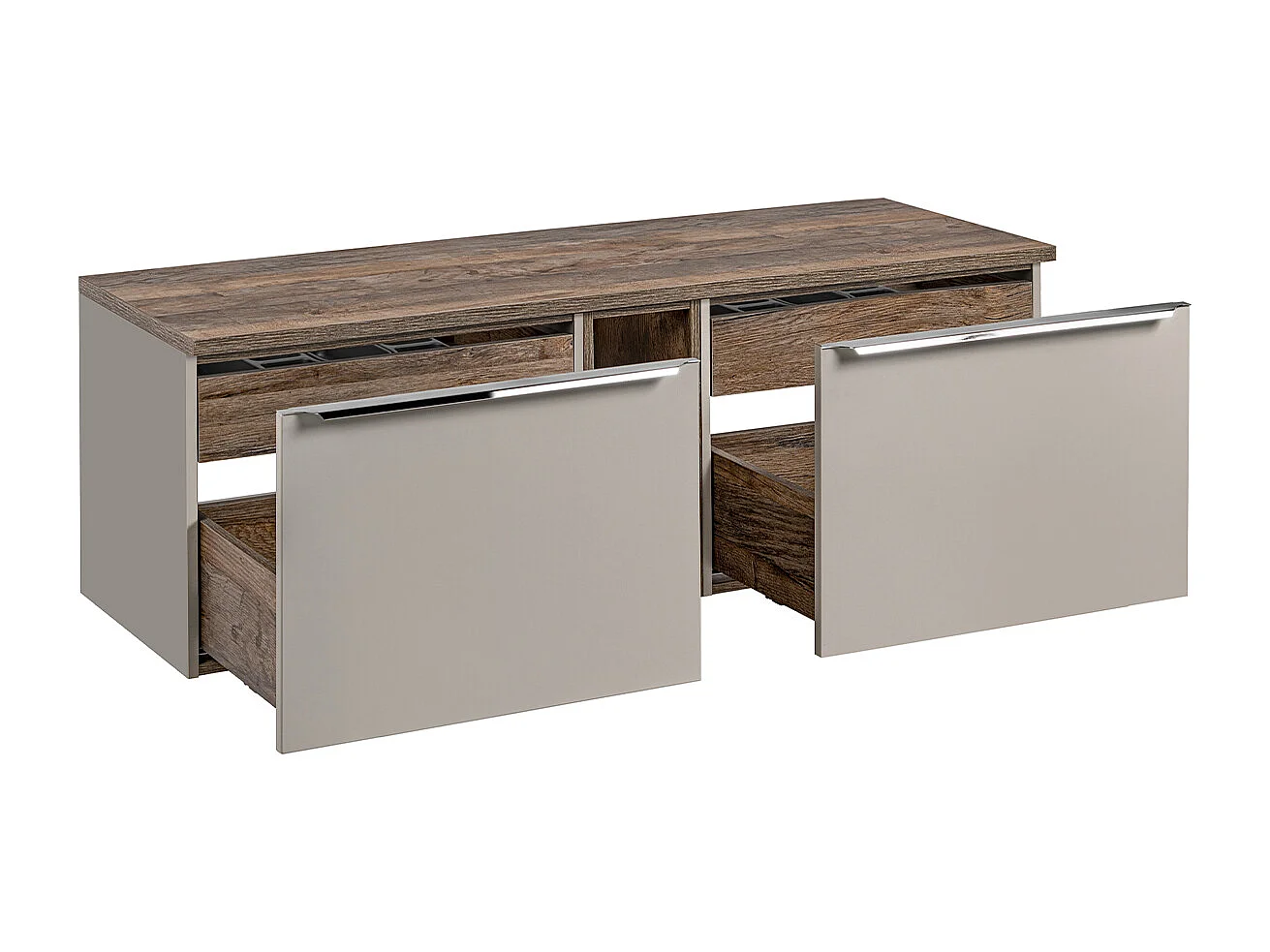 Meuble sous-vasque 140cm 2 niches Éros Taupe