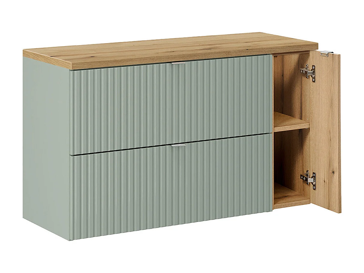 Meuble sous-vasque 100cm Jade Vert et Bois