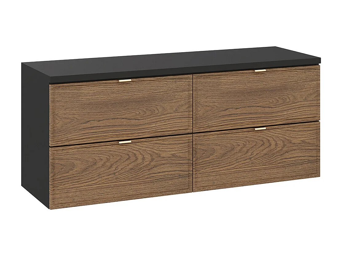 Meuble sous-vasque 120cm plan de toilette Elena Bois et noir
