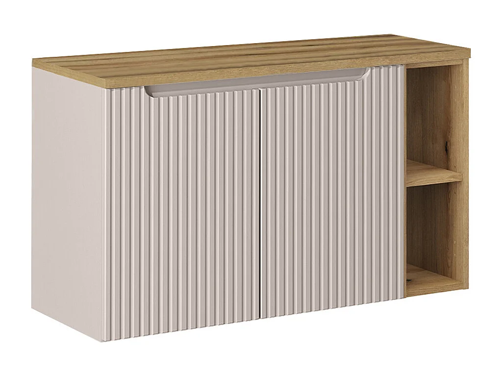 Onderkast 100cm 2 deuren 2 nissen Riva Kasjmier en Hout
