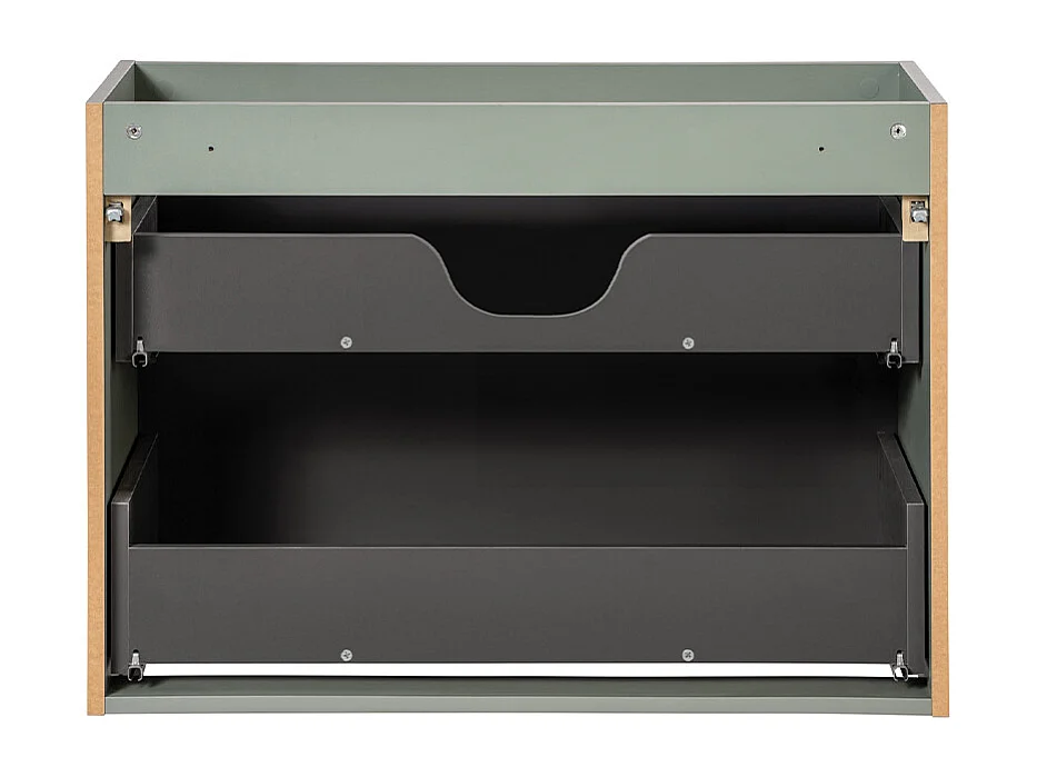 Meuble sous-vasque 120cm panier à linge Jade Vert et Bois