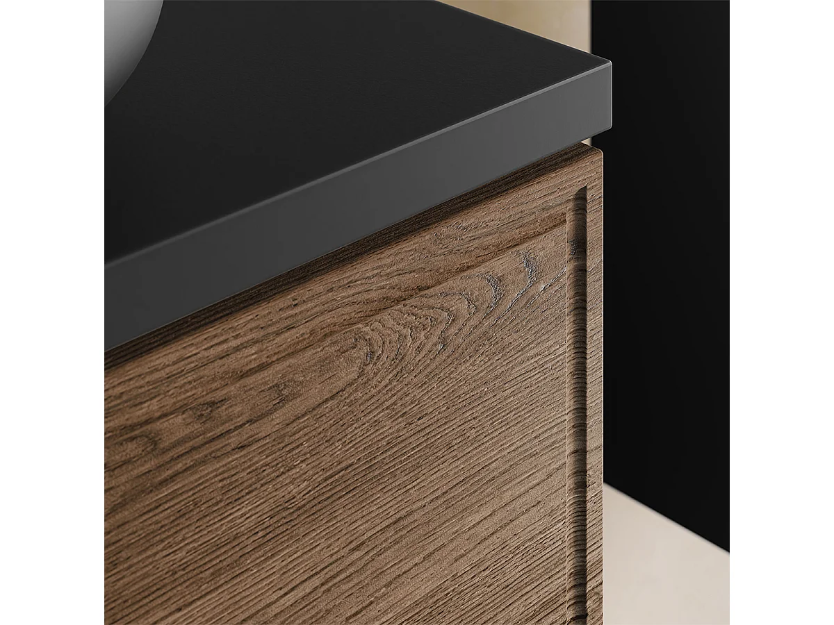 Meuble sous-vasque 60cm Elena Bois et noir