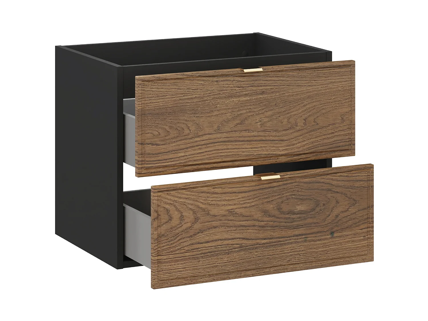 Elena 60cm wood and black vanity unit