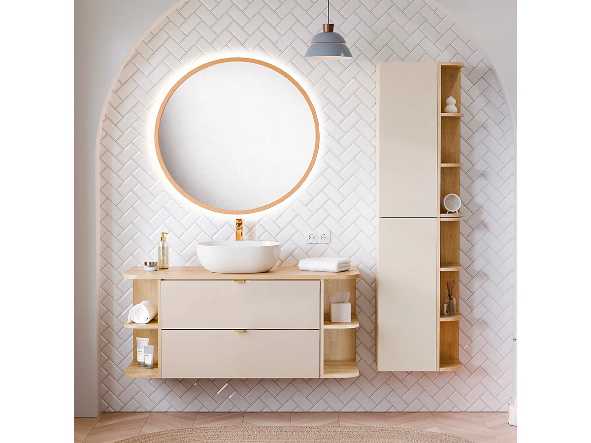 Azel Cashmere and Wood 120cm vanity unit