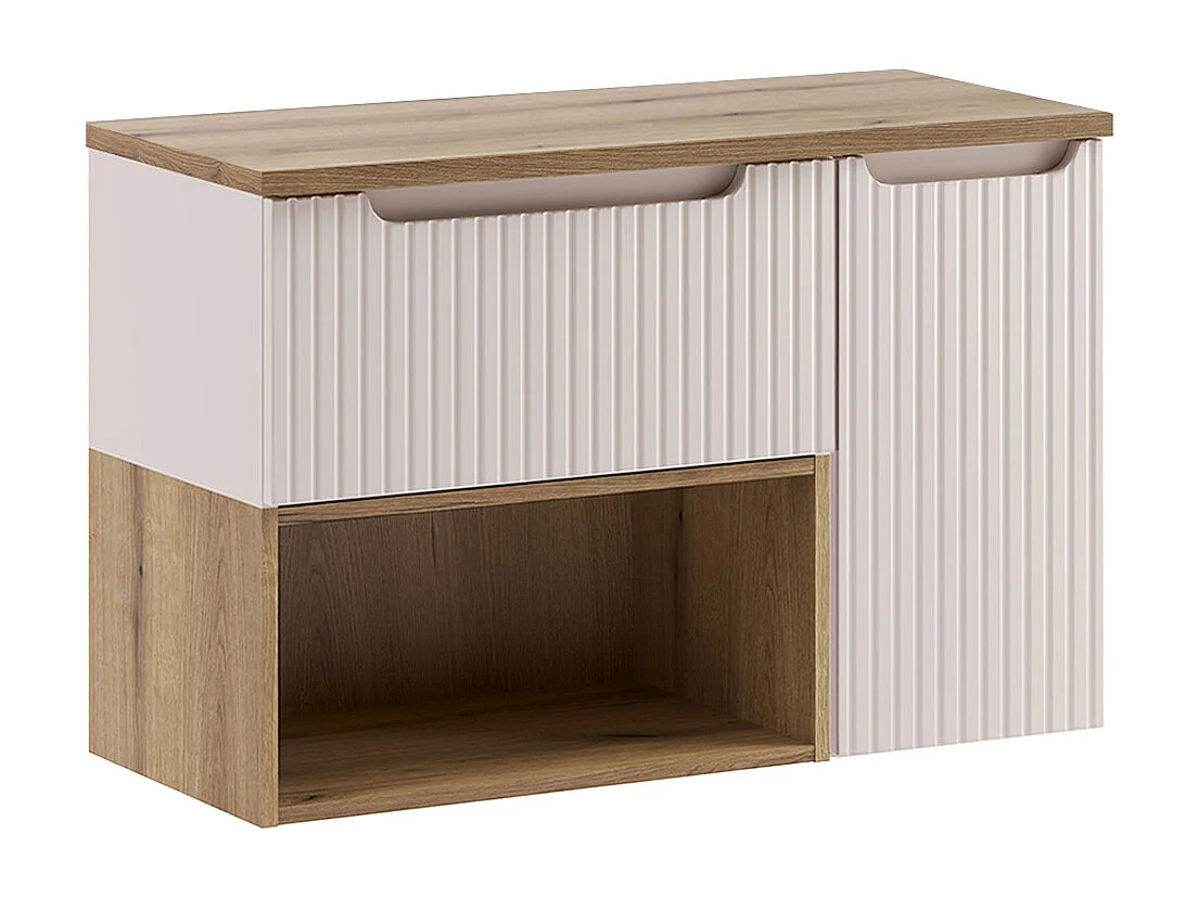 Meuble sous-vasque 90cm plan de toilette Riva Kashmir och trä