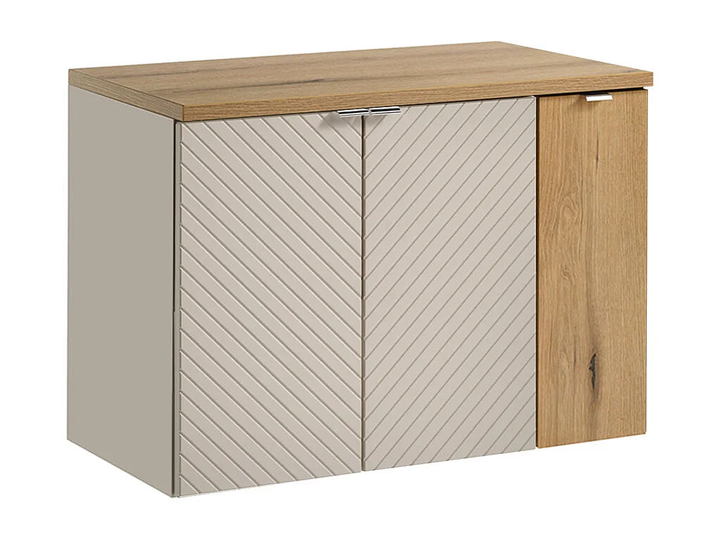 Meuble sous-vasque 80cm 3 portes Manoa Cachemire et Bois