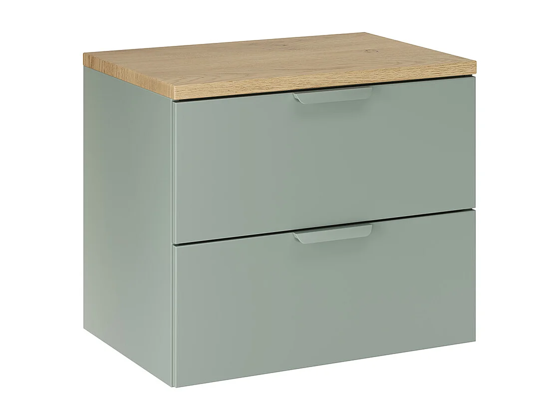 Meuble sous-vasque 60cm plan de toilette Oria Vert mat