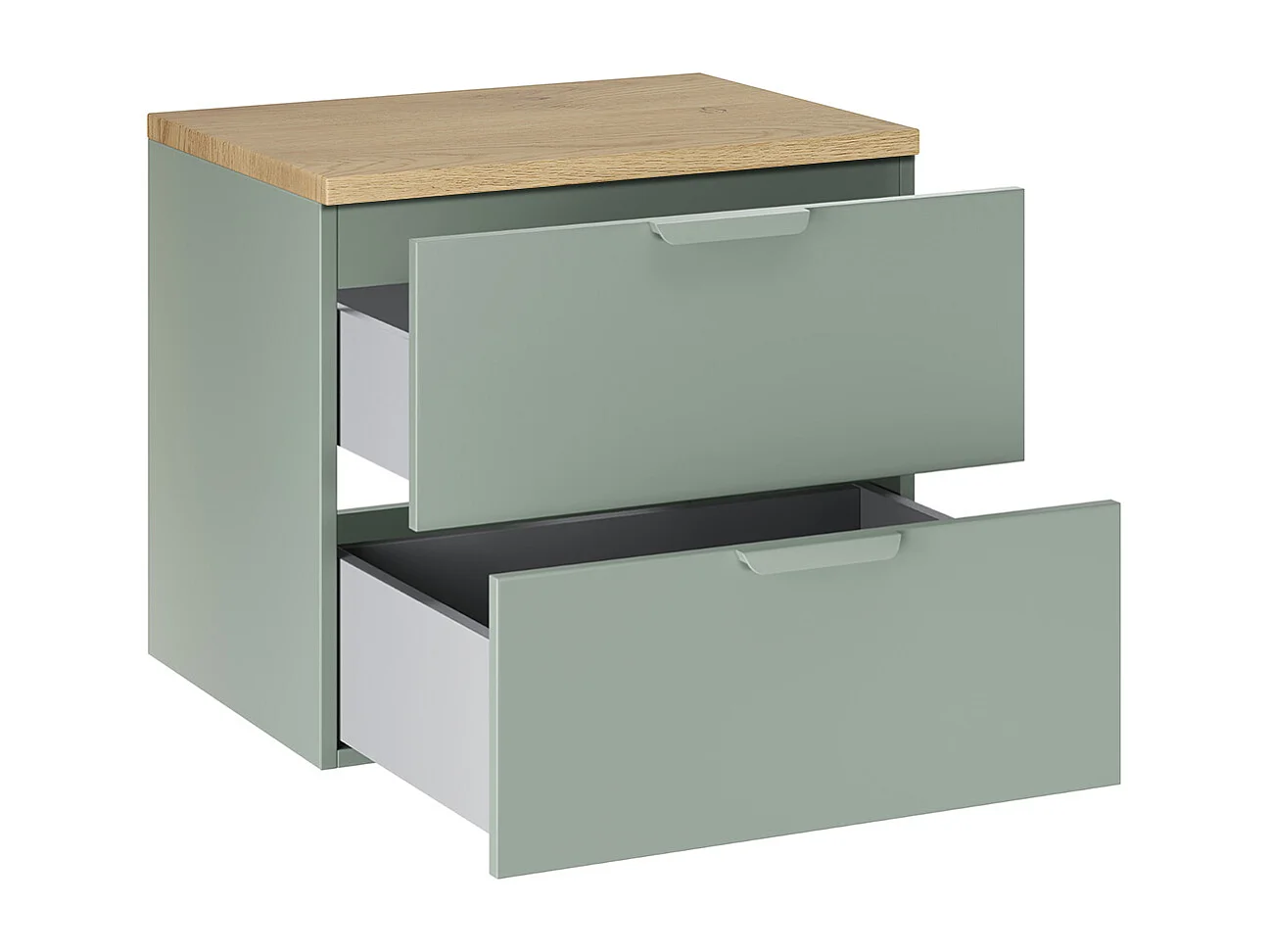 Meuble sous-vasque 60cm plan de toilette Oria Vert mat