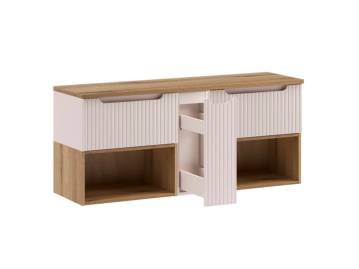 Underskab 140 cm plan de toilette Riva Cachemire og træ