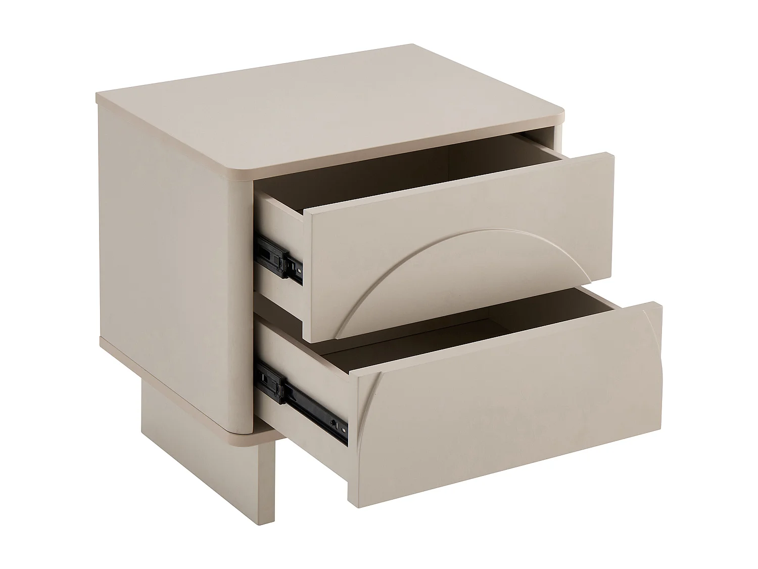 Lot de 2 tables de chevet avec 2 tiroirs - Beige - DELORINA