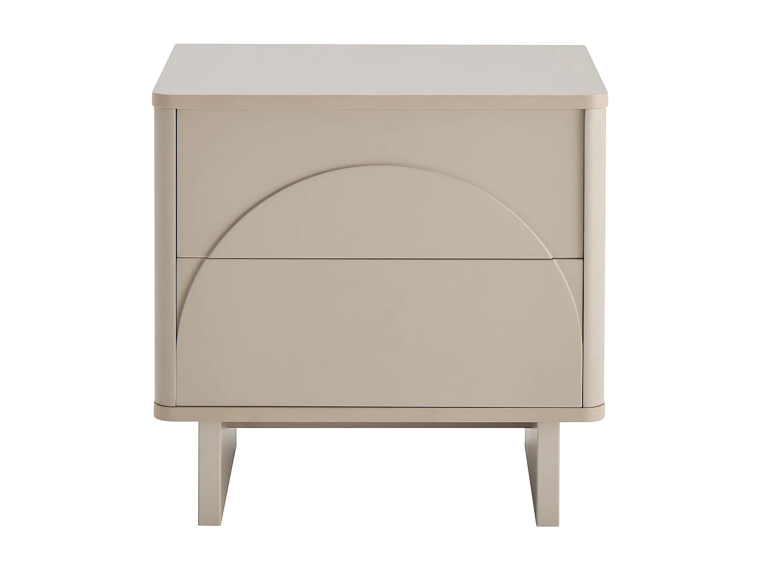 Lot de 2 tables de chevet avec 2 tiroirs - Beige - DELORINA