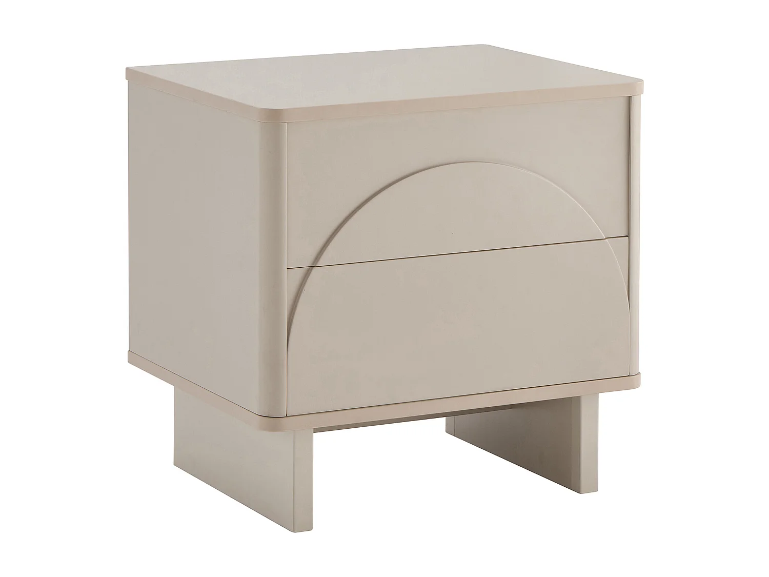 Lot de 2 tables de chevet avec 2 tiroirs - Beige - DELORINA