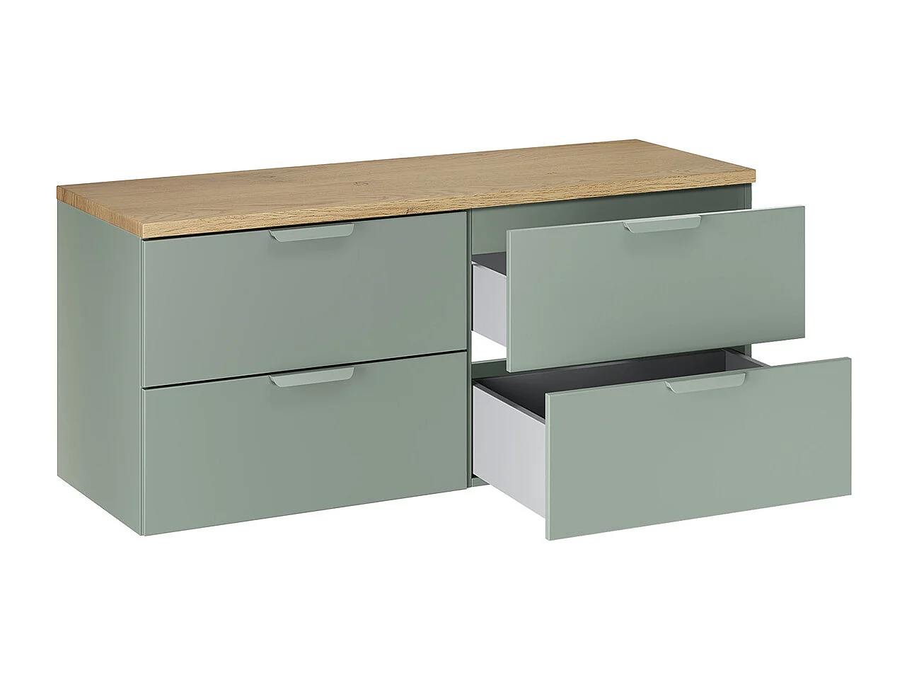 Meuble sous-vasque 120cm plan de toilette Oria Vert mat