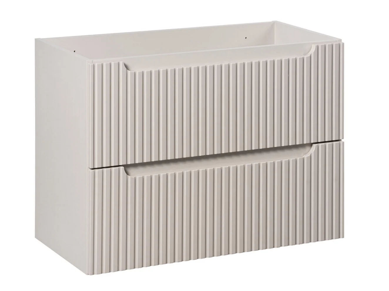Set di mobili Nova Cashmere 80 cm con piano per lavabo e mobile laterale, frontali scanalati