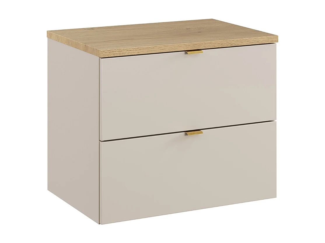 Meuble sous-vasque 60cm plan de toilette Azel Cachemire et Bois