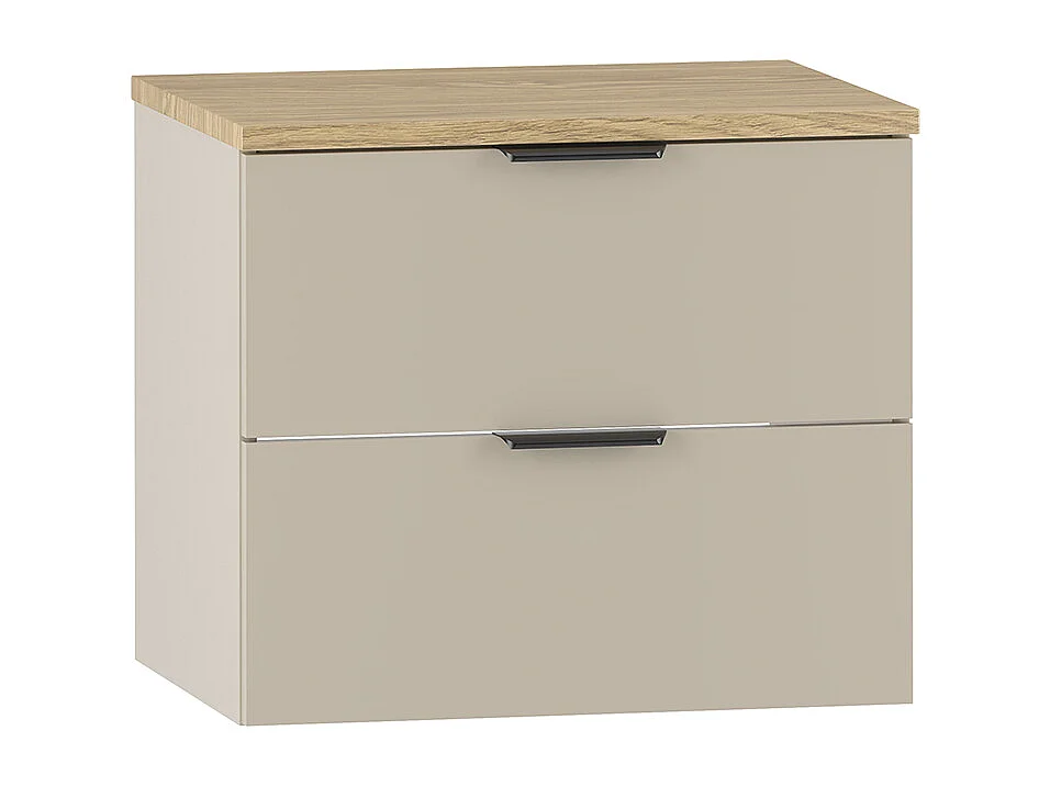 Meuble sous-vasque 60cm plan de toilette Astrid Cachemire et bois