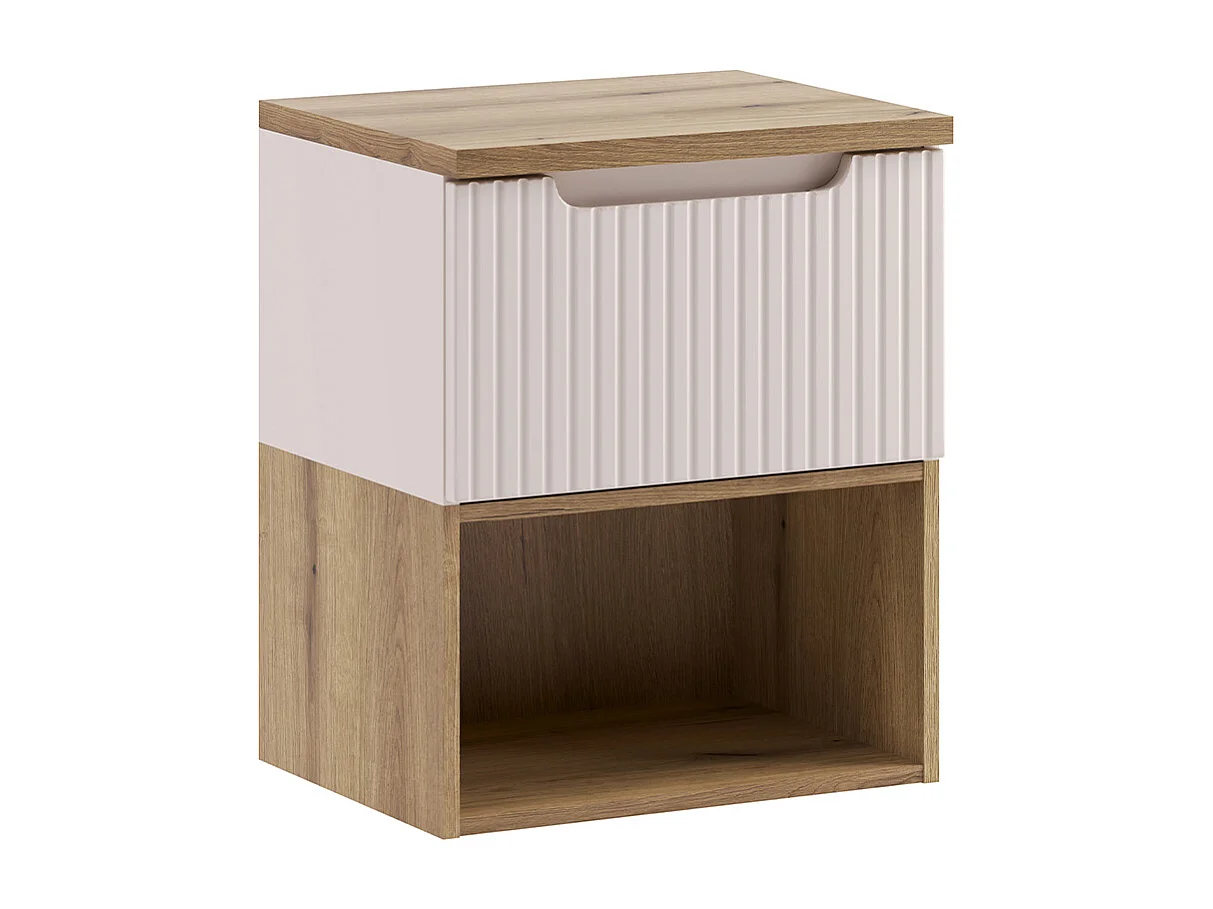 Meuble sous-vasque 50cm plan de toilette Riva Cachemire et Bois